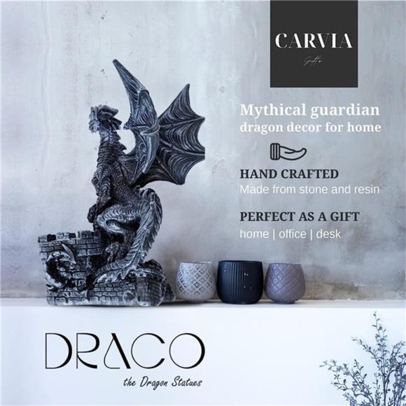 Gifts Dragon Statue with Tea Light Candle Holder - Draco The Dragon Statues - Picture 5 of 6